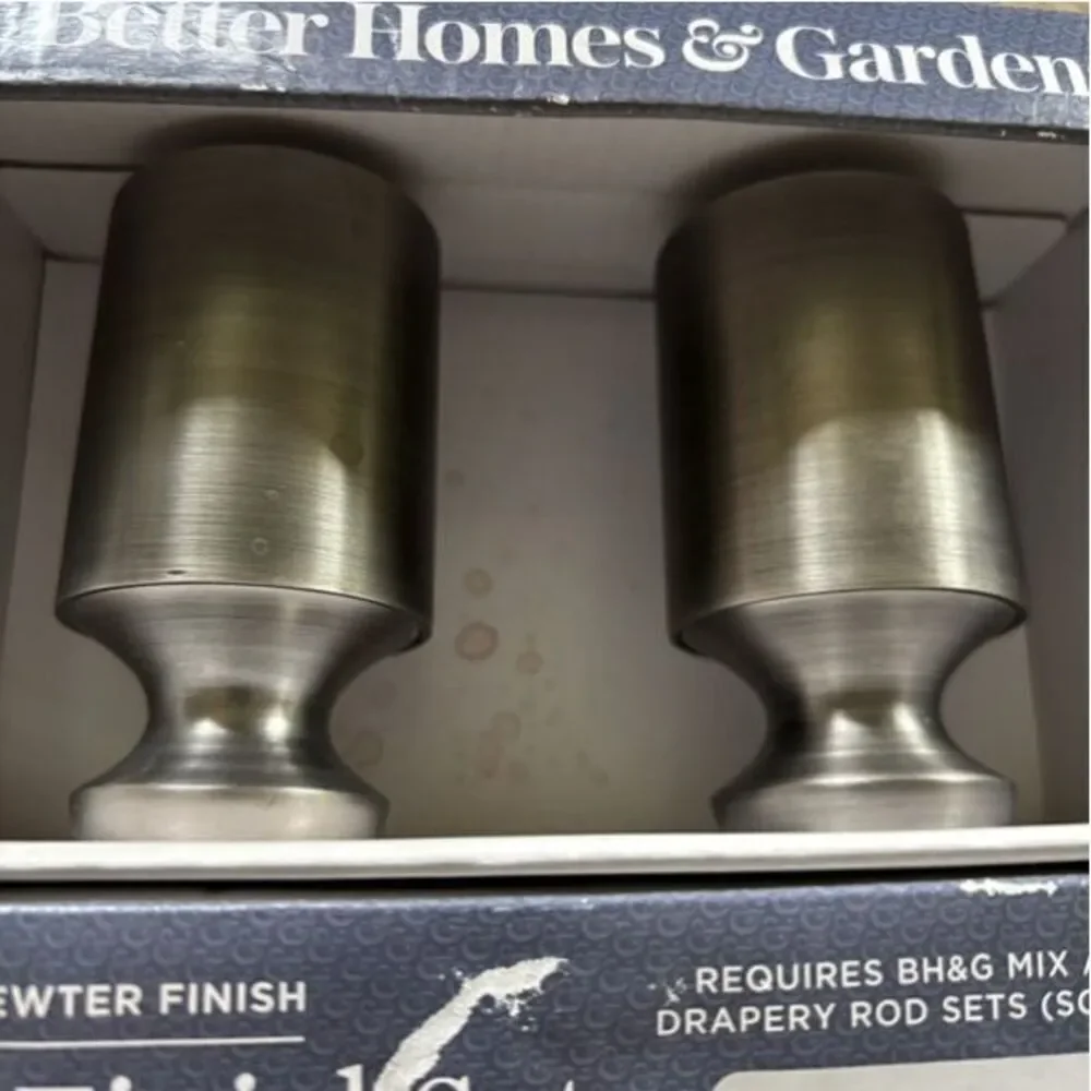 Better Homes & Gardens Pewter Finish Flare Finial Set *New*